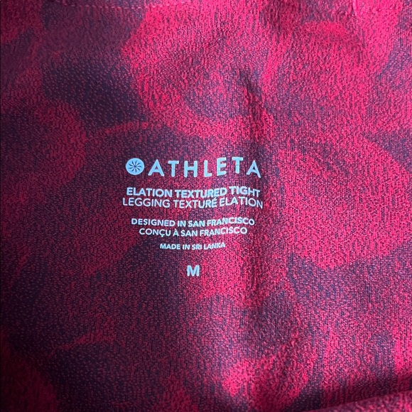 Athleta red floral Elation textured tight size medium - Picture 2 of 5